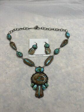 Sonoran Mountain Natural Royston Boulder Turquoise Necklace setBy Murphy Platero